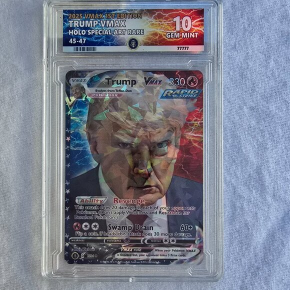 Trump Mugshot Pokemon Card With Custom Slab - Picture 8 of 9